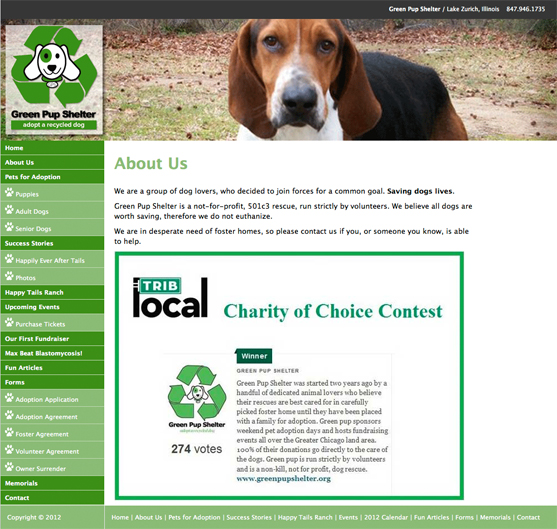 Green Pup Shelter Inside Page